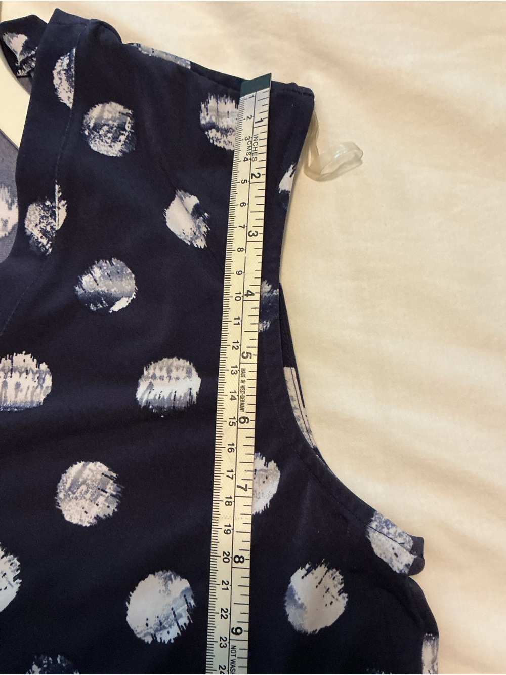 Chaus Navy Tank Top with White Polka Dot Print - Picture 7 of 9